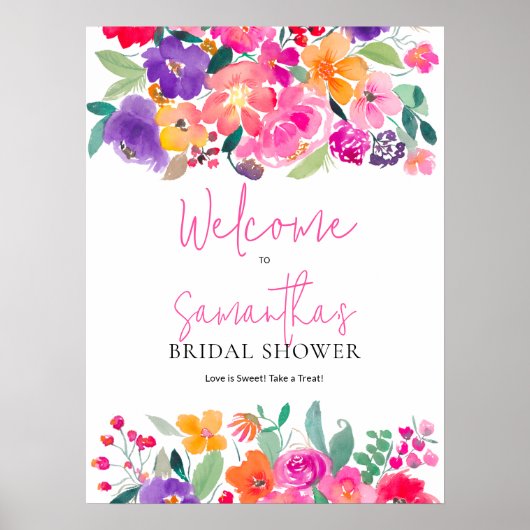 Poster Douche nuptiale rose gras (Devant)