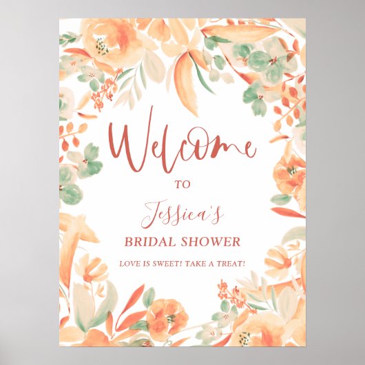 Poster Douche nuptiale rose gras (Devant)