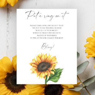 Poster Douche nuptiale Sunflower Mettez une bague sur le