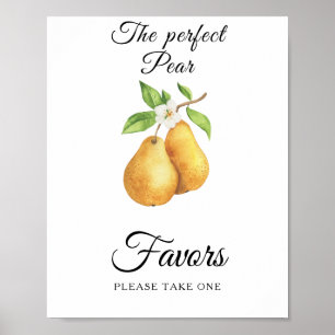 Poster Douche poire nuptiale Favoriser s'il vous plaît pr