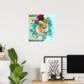 POSTER DOUCHE POUR FILLE BÉBÉ STORK (Bureau à domicile)
