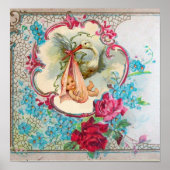 POSTER DOUCHE POUR FILLE BÉBÉ STORK (Devant)