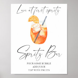 Poster Douche pour mariée Aperol - bar spritz
