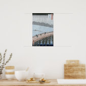 Poster Douche soudaine sur le pont Shin-Ohashi et (Cuisine)