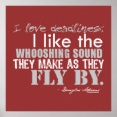 Poster Douglas Adams Délais Citation (Devant)