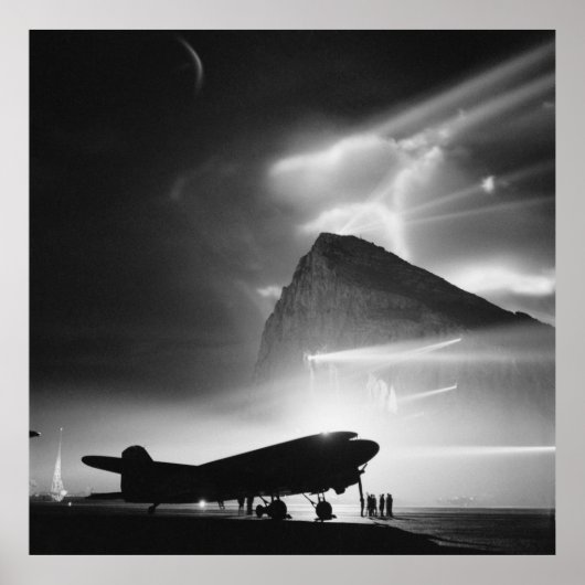 Poster Douglas DC-3 du BOAC à Gibraltar (c1940) (Devant)