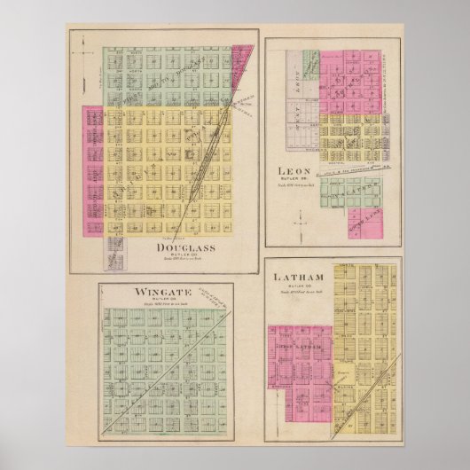 Poster Douglas, Leon, Wingate et Latham, Kansas (Devant)