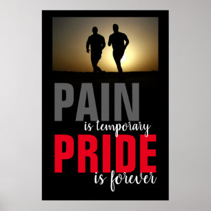 Poster Douleur Fierté temporaire pour les coureurs motivé