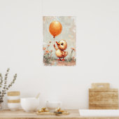 Poster Douleur numérique à ballon orange (Cuisine)
