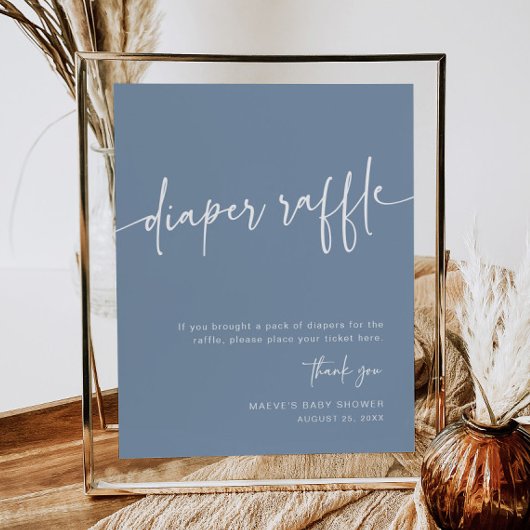 Poster Douteuse Bleue Raffle Signal Garçon Moderne Minima