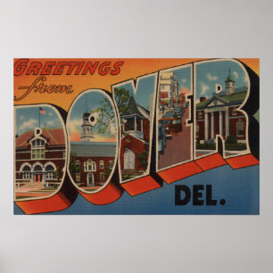 Poster Douvres, DelawareGrandes lettres ScènesDouvres, DE