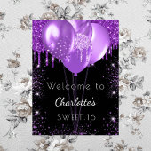 Poster Doux 16 ballons de bienvenue en parties scintillan