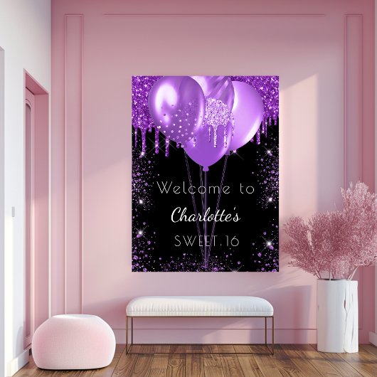 Poster Doux 16 ballons de bienvenue en parties scintillan
