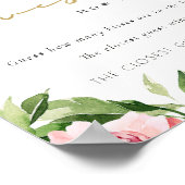 Poster Doux Blush Floral Peony Devine Combien De Baisers (Coin)