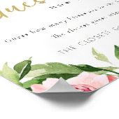 Poster Doux Blush Floral Peony Devine Combien De Baisers (Coin)