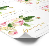 Poster Doux Blush Floral Peony Devine Combien De Baisers  (Coin)
