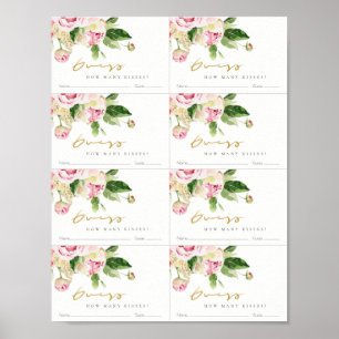 Poster Doux Blush Floral Peony Devine Combien De Baisers