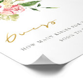 Poster Doux Blush Floral Peony Devine Combien De Baisers  (Coin)