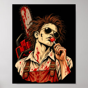 Poster Doux bonbons du Texas lunettes à chaîne tronçonneu