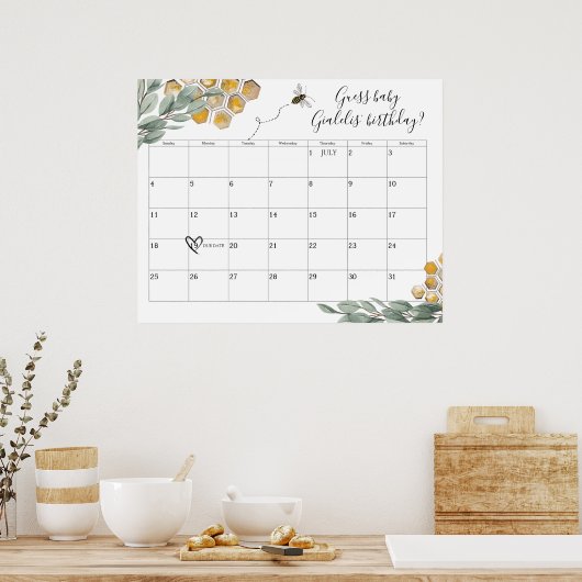 Poster Doux comme peut Bee Eucalyptus Douche Date d'échéa (Cuisine)