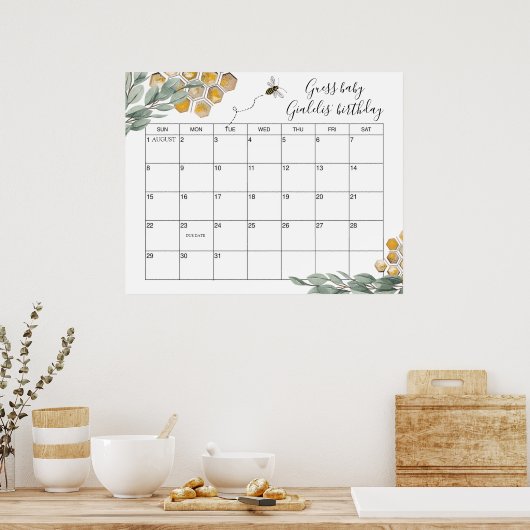 Poster Doux comme peut Bee Eucalyptus Douche Date d'échéa (Cuisine)