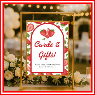 Poster Doux de baie   Panneau-cadeau aux fraises