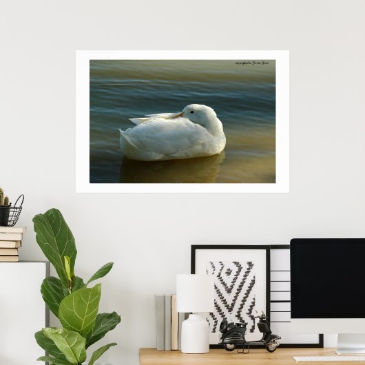 Poster Doux en blanc (Bureau à domicile)