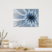 Poster Doux et tendreté bleu fleur imaginaire fractal cu (Cuisine)
