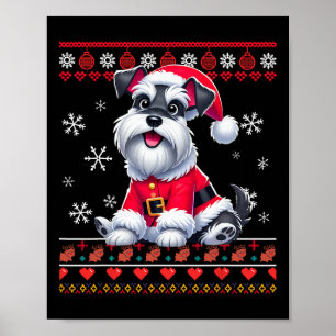 Poster Doux moche X mas Père Noël Miniature Schnauzer Chi