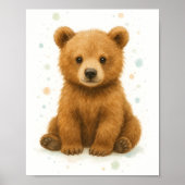 Poster Doux ours bébé - Art aquarelle (Devant)