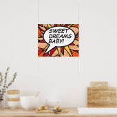 Poster Doux rêves bébé ! Bande dessinée (Cuisine)