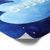 Poster Doux Rêves Bébé Garçon Ciel de Nuit Bleu (Coin)