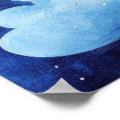 Poster Doux Rêves Ciel de Nuit Bleu (Coin)