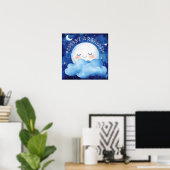 Poster Doux Rêves Ciel de Nuit Bleu (Bureau à domicile)