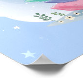 Poster Doux rêves de girafe dormant avec des lapins (Coin)