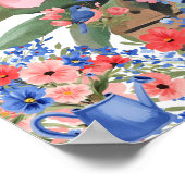 Poster Doux Rêves Floral Chouette Bébé & Nom de l'Enfant  (Coin)