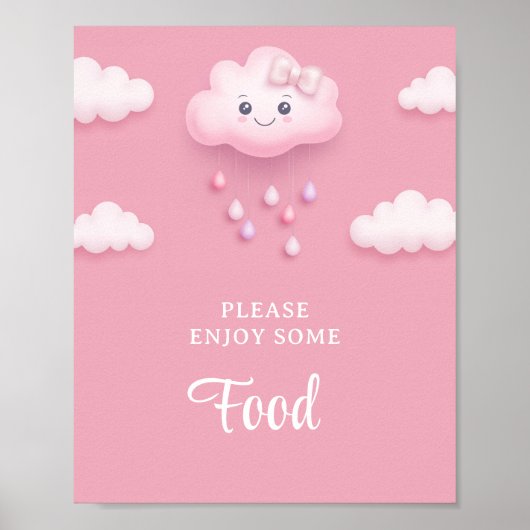 Poster Doux rose ciel blanc nuage moelleux neuf aliments  (Devant)