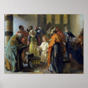 Poster Douze-année vieux Jésus dans le temple, 1851