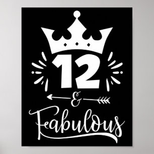 Poster Douze Et Fabuleux Anniversaire 12 Anniversaire