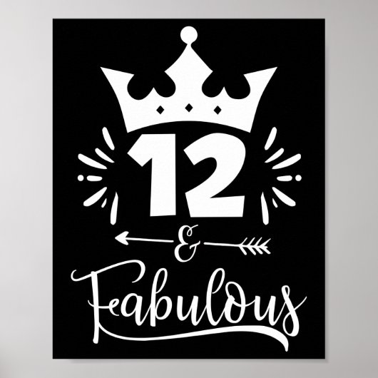 Poster Douze Et Fabuleux Anniversaire 12 Anniversaire (Devant)