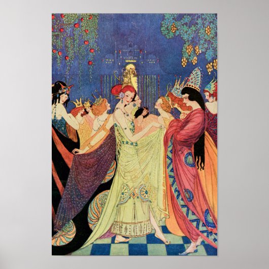Poster Douze princesses dansantes Vintage conte de fées (Devant)