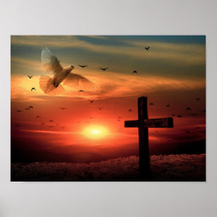 Poster Dove and Cross