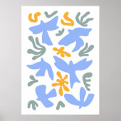 Poster Dove avec Fleurs dans le style folk | Formes moder (Devant)