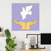 Poster Dove Bird World Peace White (Bureau à domicile)