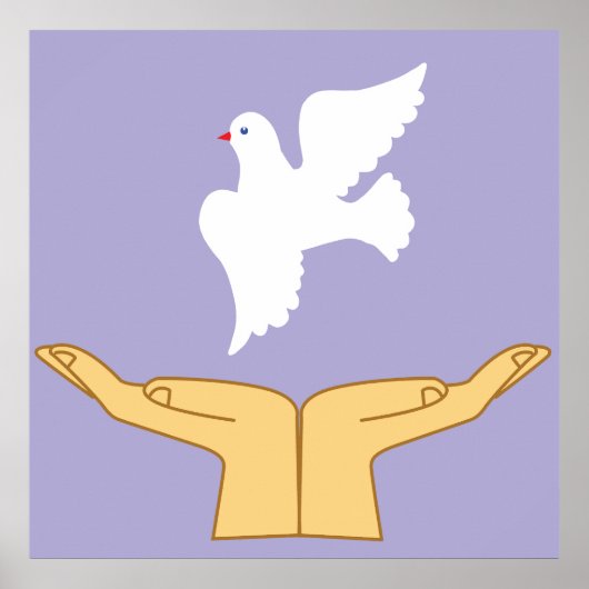 Poster Dove Bird World Peace White (Devant)