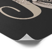 Poster Dove Elegant Monogramme Initiale F (Coin)