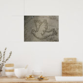 Poster Dove tirée dans l'affiche du sable (Cuisine)
