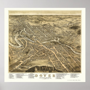 Poster Dover, NH Panoramic Map - 1877