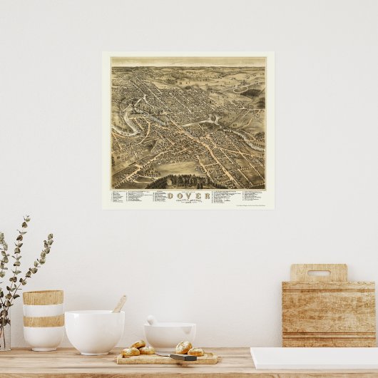 Poster Dover, NH Panoramic Map - 1877 (Cuisine)