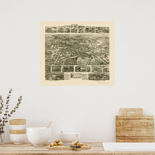 Poster Dover, NJ Panoramic Map - 1903 (Cuisine)
